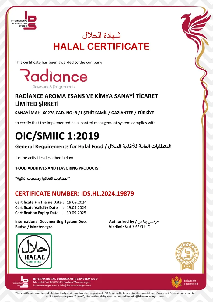 Helal Sertifikası — OIC/SMIIC 1:2019 Helal Uygunluk Belgesi