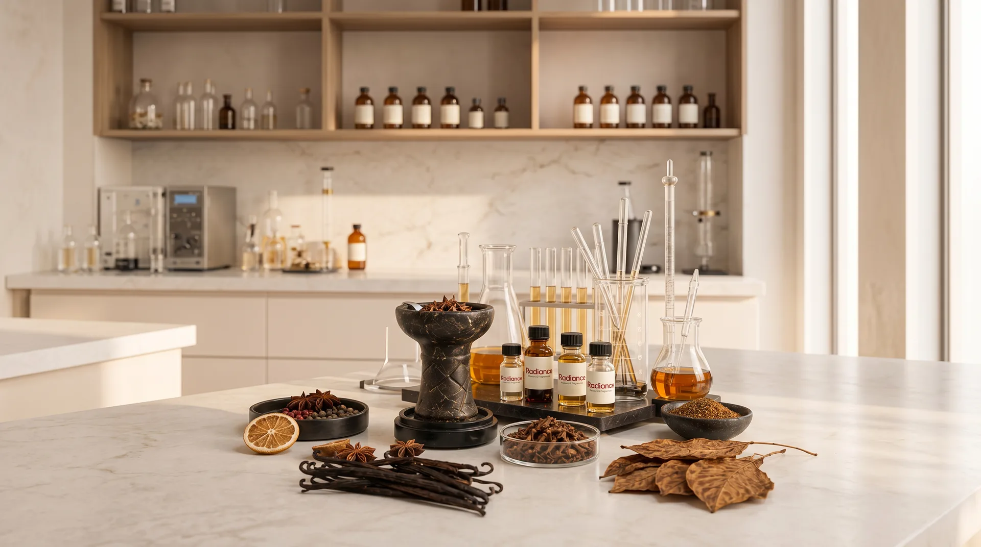 Aroma üretim tesisinde tartım ve harmanlama alanı